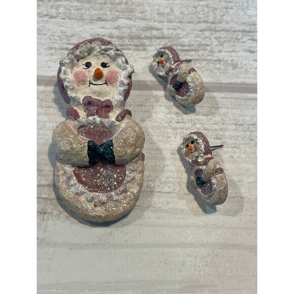 1999 Snowsnickel brooch, pen, and earrings set from a nickel to the snowsnickel - Picture 1 of 11